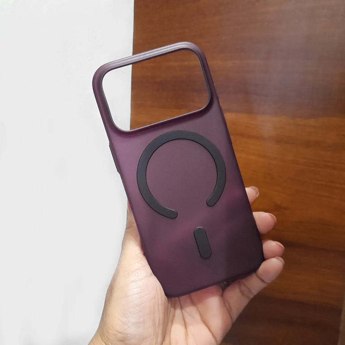Magnetic Magsafe Frosted Slim Matte Paper Case for iPhone 17 Pro Max Burgundy KTSUA0JQV 8956951883341