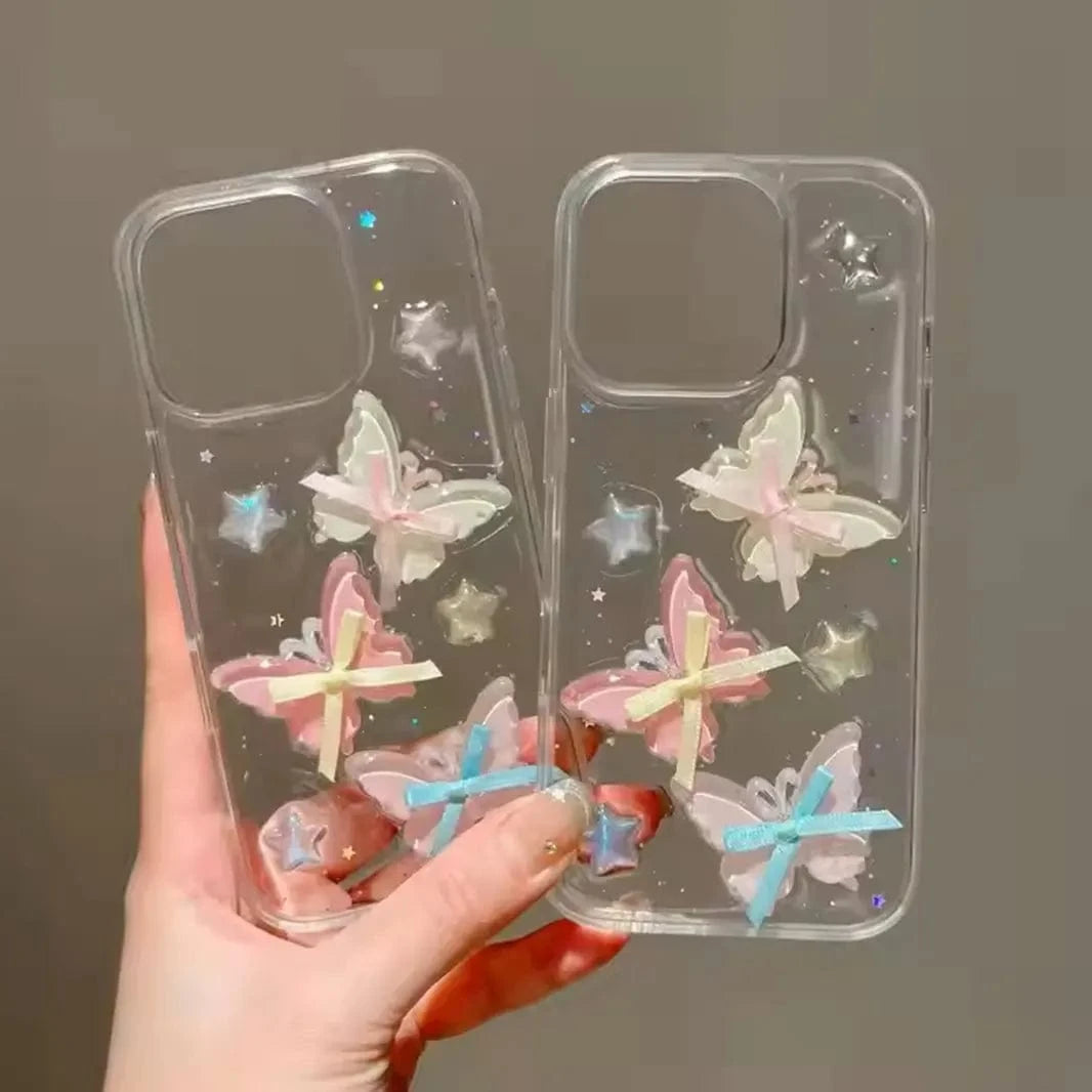 3D Cute Korean Design Transparenrt Hard Case for iPhone 13
