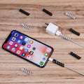 Silicone Spiral Charger Cable Protector Data Charging Cable Cord Protective for All Android and iPhone Smartphones - 4 Pieces Set ( Pack of 3 ) - Ktusu