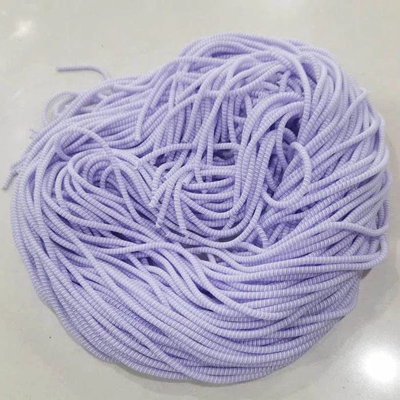 [ Pack of 3 ] Spiral Charger Cable Protector Data Wire Saver for Charging Cable ( 1.5 Meter ) Light Purple / Dual Color - Ktusu