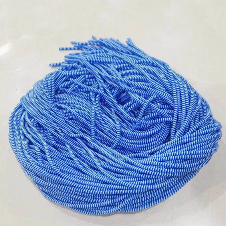 [ Pack of 3 ] Spiral Charger Cable Protector Data Wire Saver for Charging Cable ( 1.5 Meter ) Royal Blue / Dual Color - Ktusu