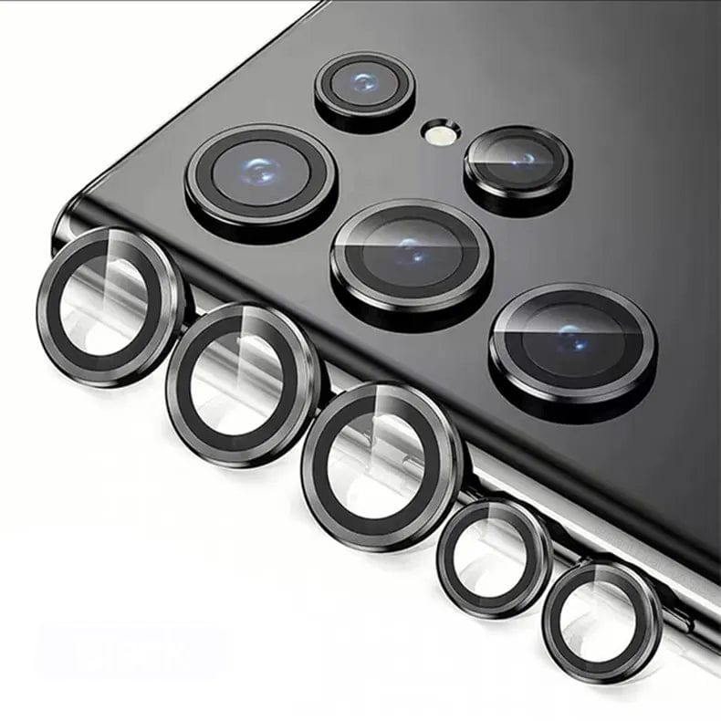 Camera Lens Protectors for Samsung S23 Ultra / Black Camera Lens Protector Glass aluminum alloy Ring for Samsung Galaxy