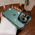 Cases & Covers for iPhone 15 Plus / Pestal Green Camera Lens Protector kickstand Electroplating Case for Apple iPhone