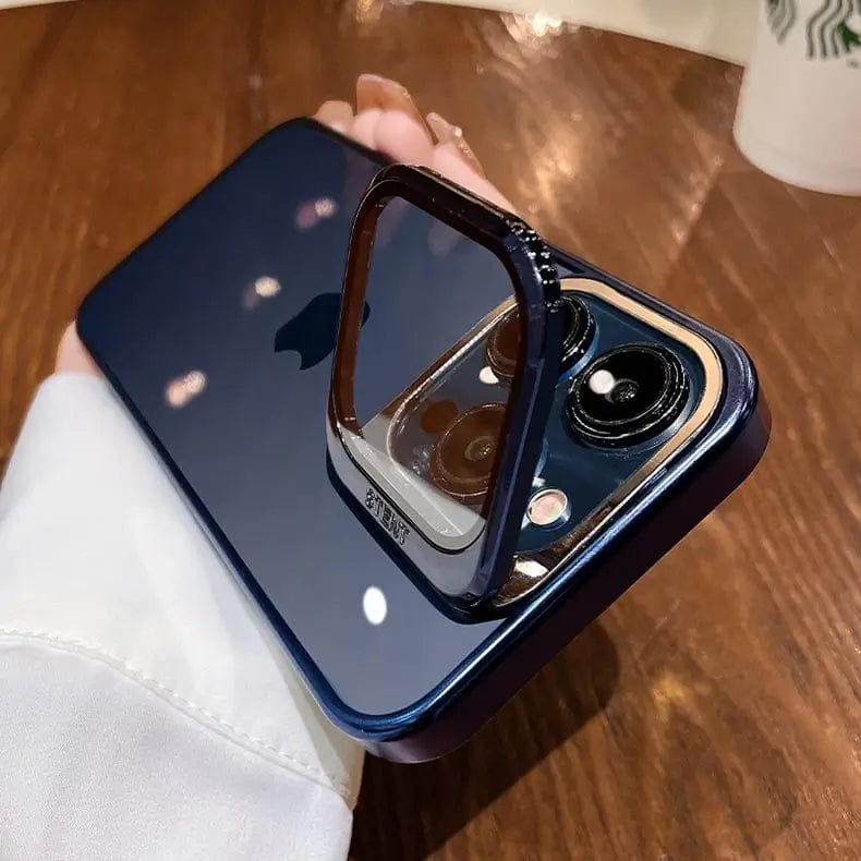 Cases & Covers for iPhone 15 Pro Max / Blue Camera Lens Protector kickstand Electroplating Case for Apple iPhone