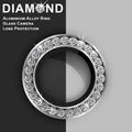 Bling Diamond Camera lens protector glass ring aluminum alloy frame for Apple iPhone iPhone 15 | 15 Plus / Silver - Ktusu