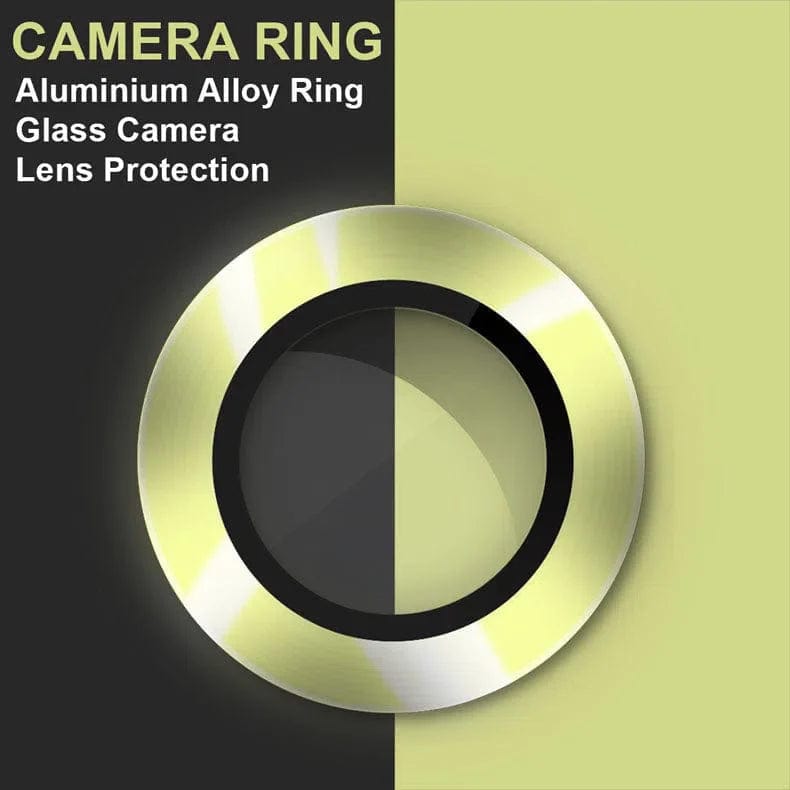 Camera Lens Protector Glass aluminum alloy frame Ring for Apple iPhone 15 Series iPhone 15 Plus / Banana Yellow - Ktusu