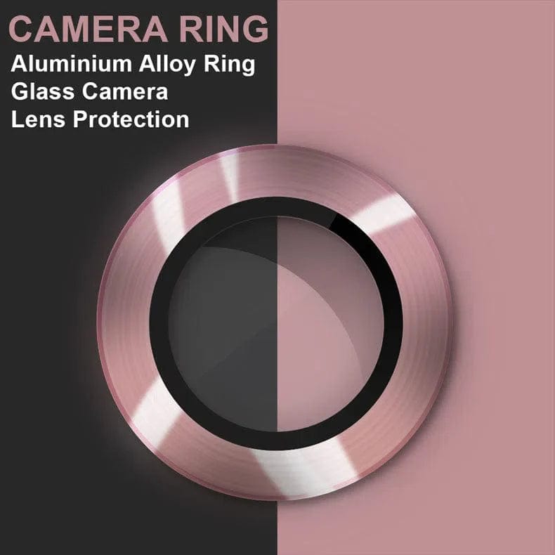 Camera Lens Protector Glass aluminum alloy frame Ring for Apple iPhone 15 Series iPhone 15 Plus / Rose Gold - Ktusu