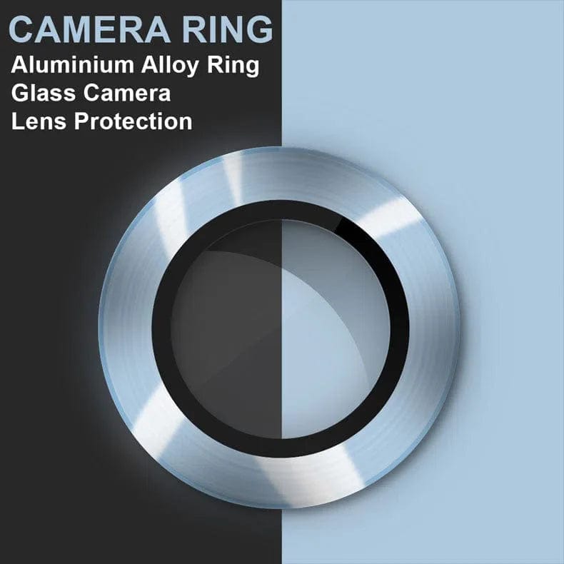 Camera Lens Protector Glass aluminum alloy frame Ring for Apple iPhone 15 Series iPhone 15 Plus / Sierra Blue - Ktusu