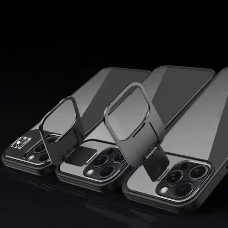 Camera Metal Kickstand Magsafe With Camera Lens Case for iPhone 15 Pro