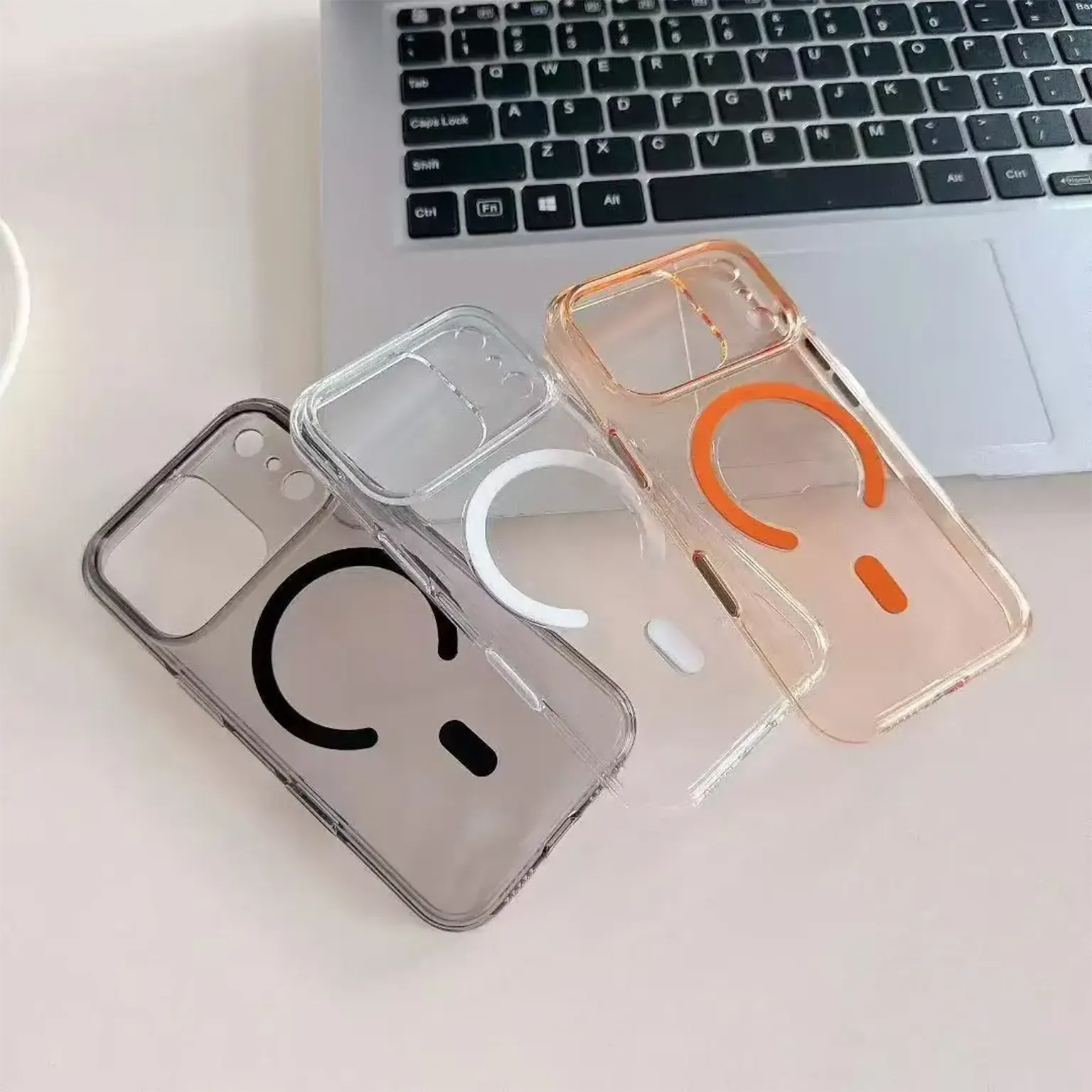 Cases & Covers Camera Potective Colored Crystal Slim Magsafe Hard  Case for iPhone 17 Pro Max