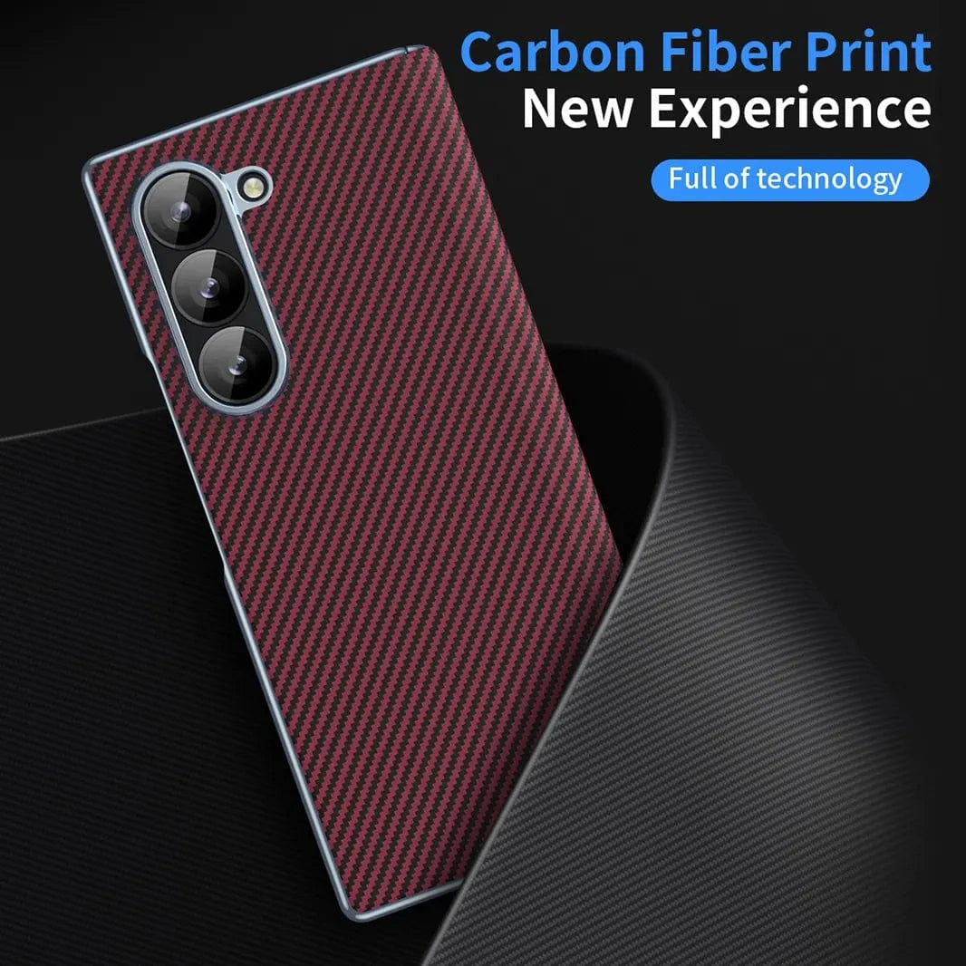 ktusu Generic Cases & Covers Carbon Fiber Electroplating Front Screen Glass Case with Hinge Protection for Samsung Z Fold7