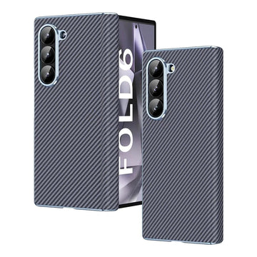 ktusu Generic Cases & Covers Carbon Fiber Electroplating Front Screen Glass Case with Hinge Protection for Samsung Z Fold7 Grey