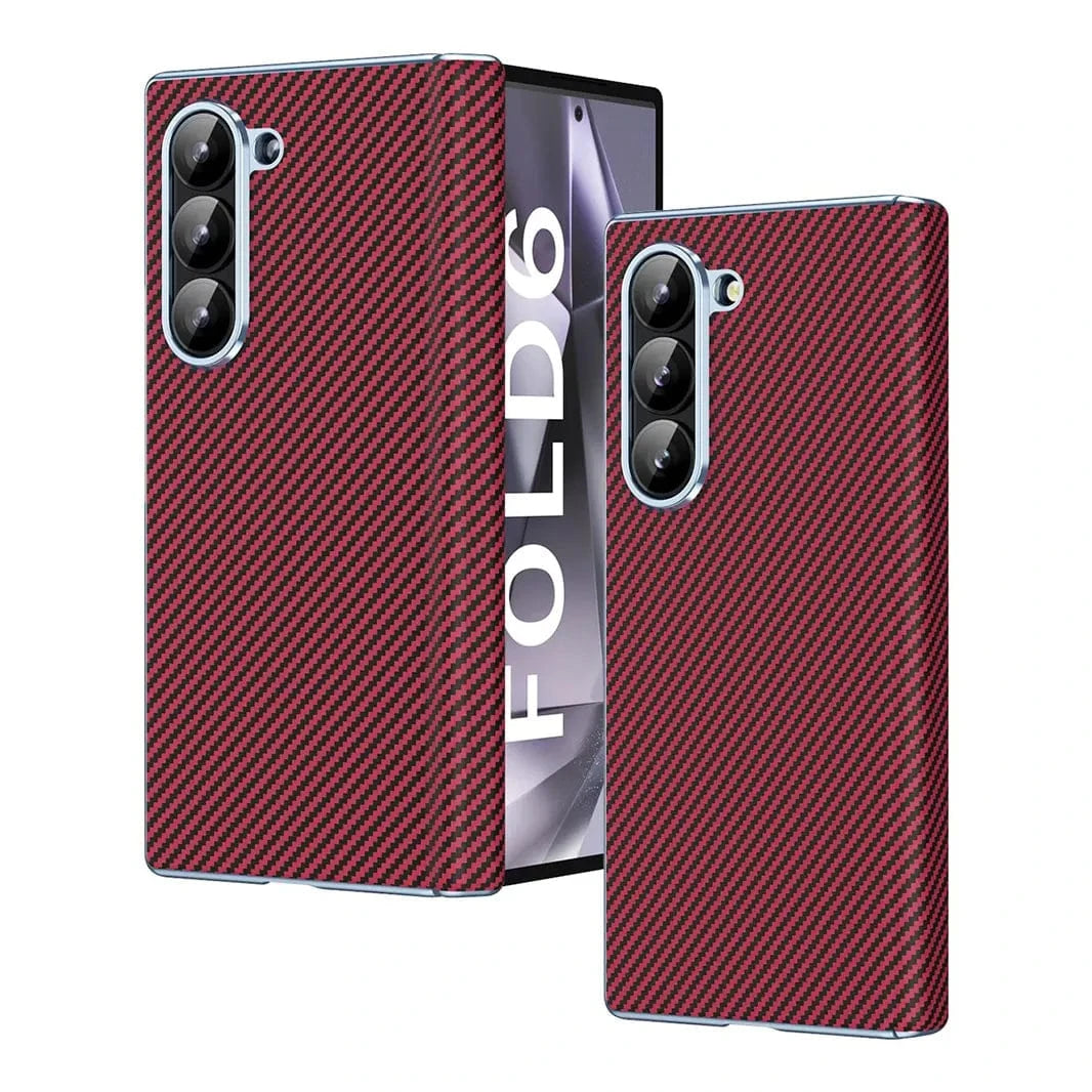 Carbon Fiber Electroplating Front Screen Glass Case with Hinge Protection for Samsung Z Fold7