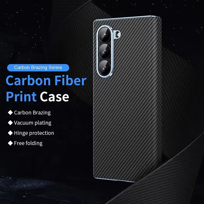 Carbon Fiber Electroplating Hard Case for Samsung Z Fold6