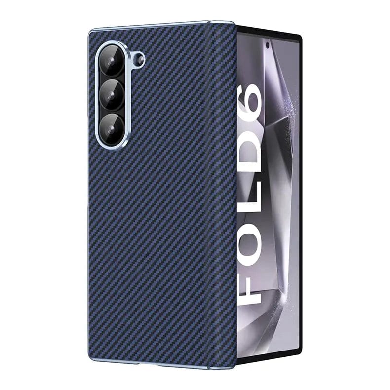 Cases & Covers for Samsung Z Fold6 / Black Carbon Fiber Electroplating Hard Phone Back Case for Samsung Z Fold 6