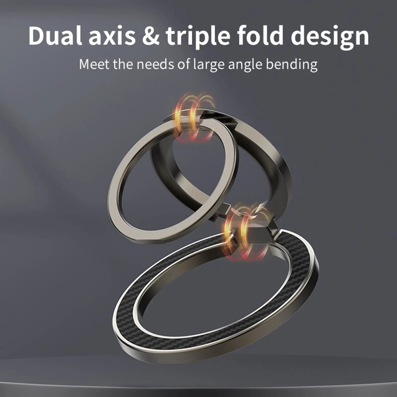 Carbon Fiber Finger Multi Angle Adjustable MagSafe Magnetic Ring Grip for Magsafe Function Built in Cases