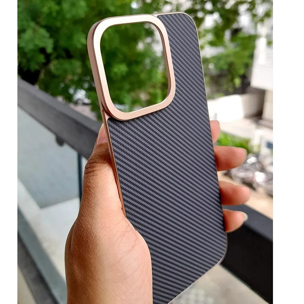 Carbon Fiber Frameless Magnetic MagSafe Back Panel case for iPhone 16 Pro Max