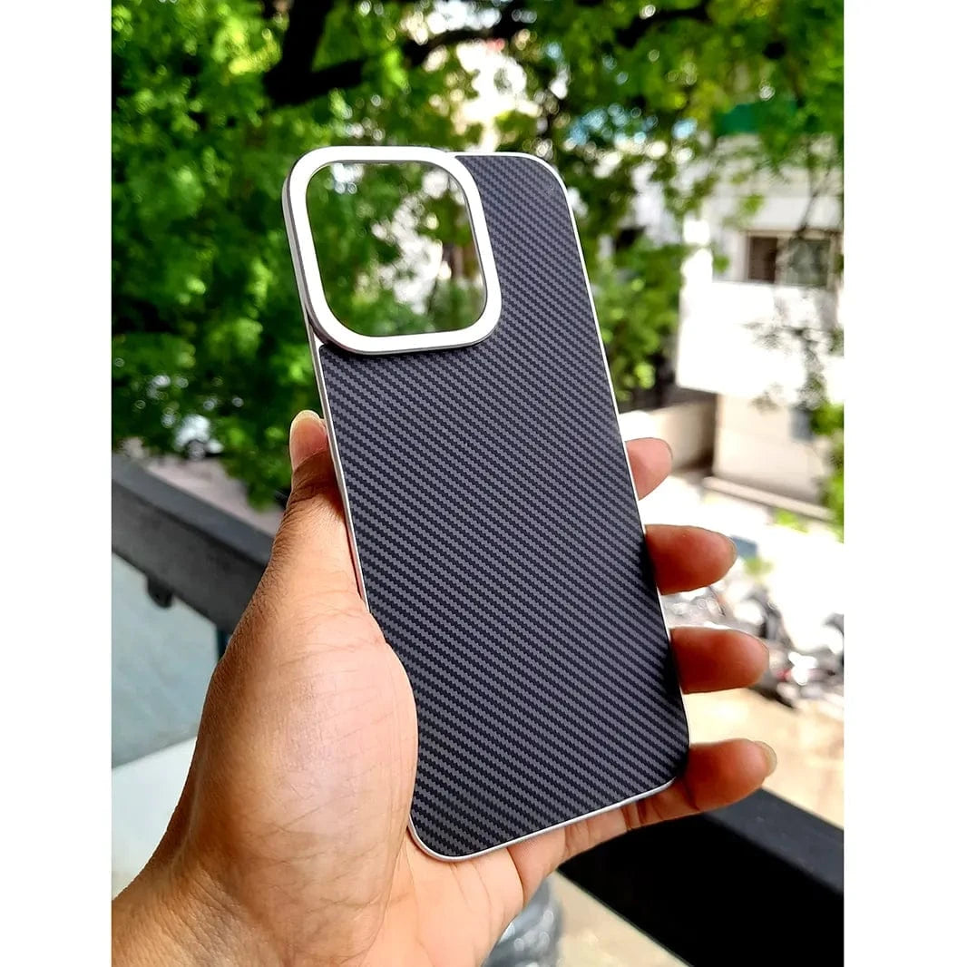 Carbon Fiber Frameless Magnetic MagSafe Back Panel case for iPhone 16 Pro Max