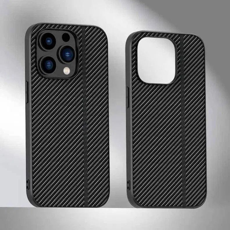 Carbon Fiber Leather Texture Case for iPhone 15 Plus