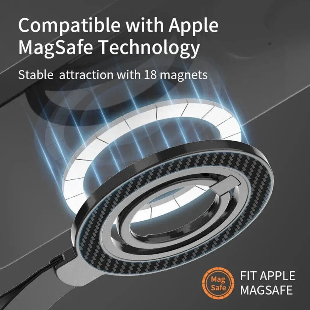 Carbon Fiber Magnetic Grip Stand for Magsafe Function Built in Cases