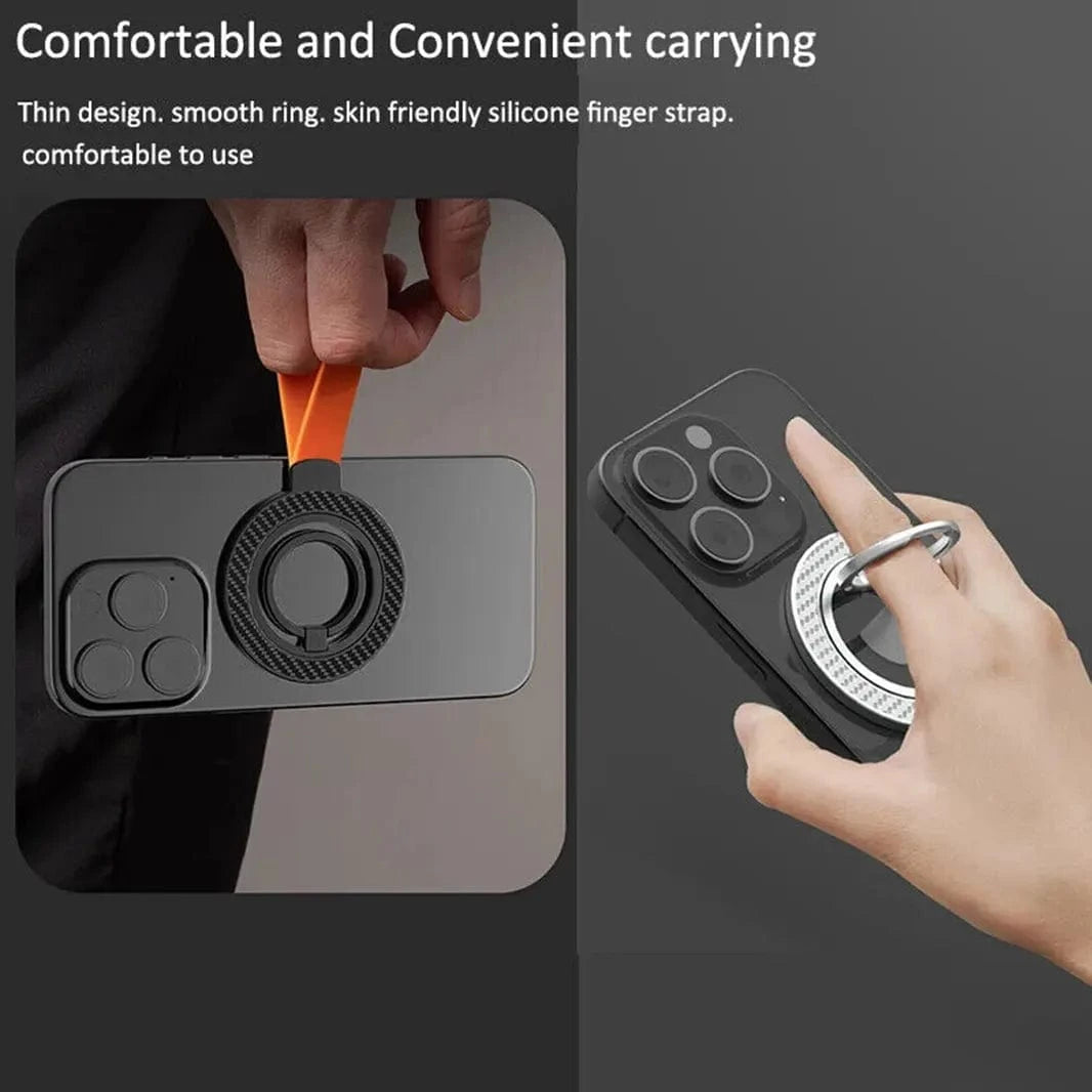 Carbon Fiber Magnetic Grip Stand for Magsafe Function Built in Cases