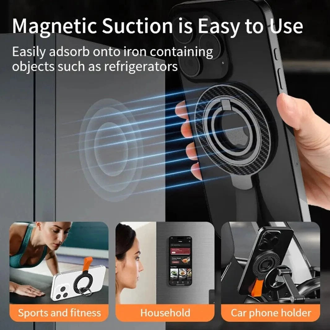 Carbon Fiber Magnetic Grip Stand for Magsafe Function Built in Cases