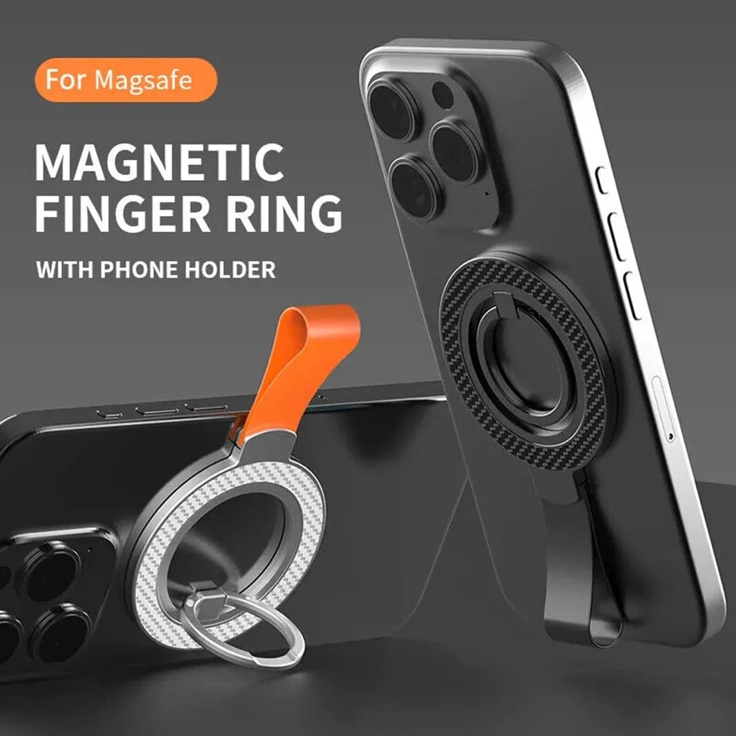 Carbon Fiber Magnetic Grip Stand for Magsafe Function Built in Cases