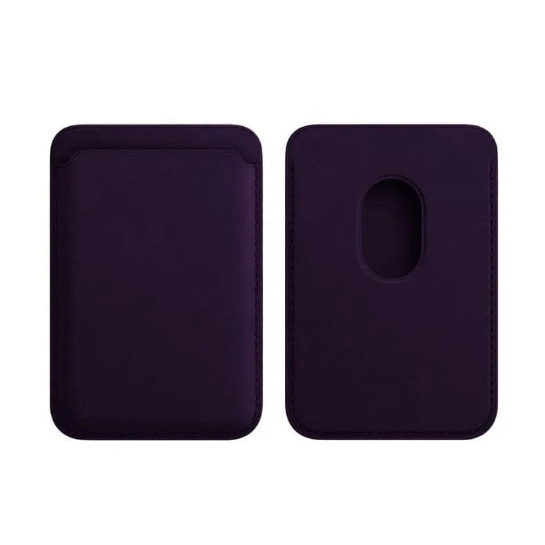 PU Magnetic Card Wallet Holder with MagSafe for Apple iPhone Deep Purple - Ktusu