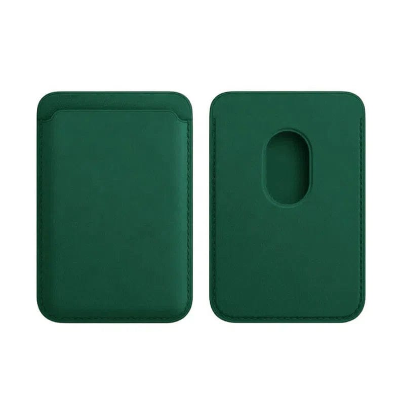 PU Magnetic Card Wallet Holder with MagSafe for Apple iPhone Green - Ktusu