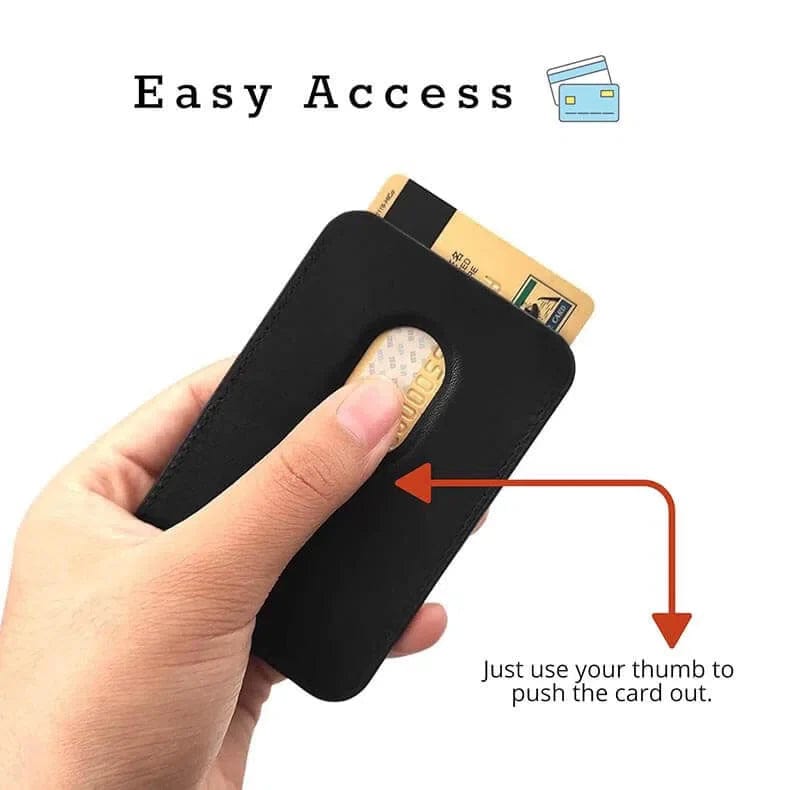 PU Magnetic Card Wallet Holder with MagSafe for Apple iPhone - Ktusu