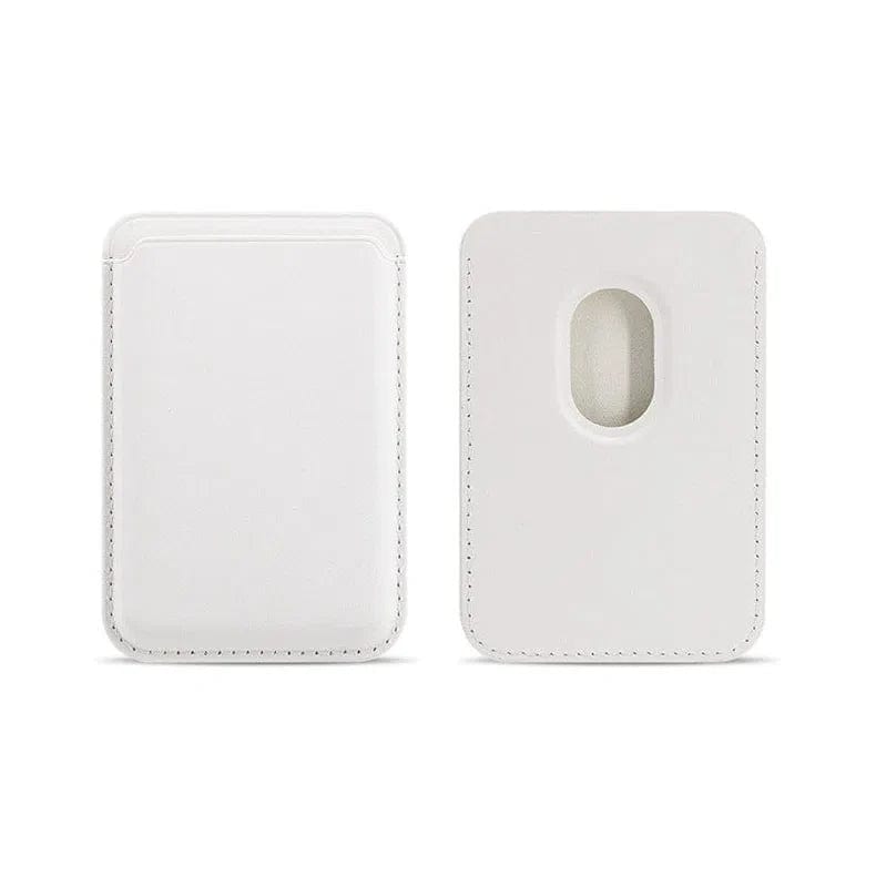 PU Magnetic Card Wallet Holder with MagSafe for Apple iPhone White - Ktusu