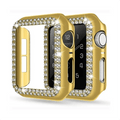 Dual Rhinestone Frame Hard Slim 360 Degree Body Bumper for iWatch 40mm / Gold - Ktusu