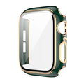 Glossy Chrome Hard PC Built-in Glass Screen Protector Watch Case for iWatch 40mm / Green Gold - Ktusu