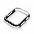 Single Rhinestone Frame Hard Slim 360 Degree Body Bumper for iWatch 41mm / Black Silver - Ktusu