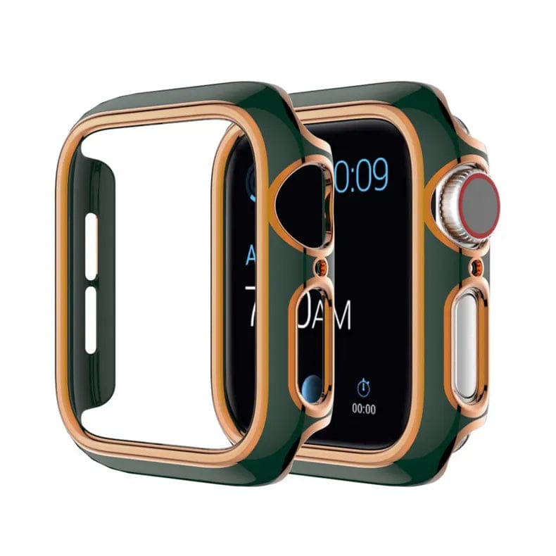 Glossy Chrome Hard PC Slim 360 Degree Body Bumper Case for iWatch 44mm / Green Bronze Gold - Ktusu