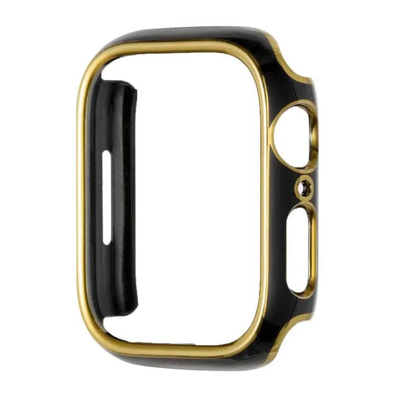 Glossy Chrome Hard PC Slim 360 Degree Body Bumper Case for iWatch 45mm / Black Gold - Ktusu