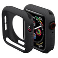 Matte Silicone Soft Slim 360 Degree Body Bumper for iWatch 45mm / Black - Ktusu