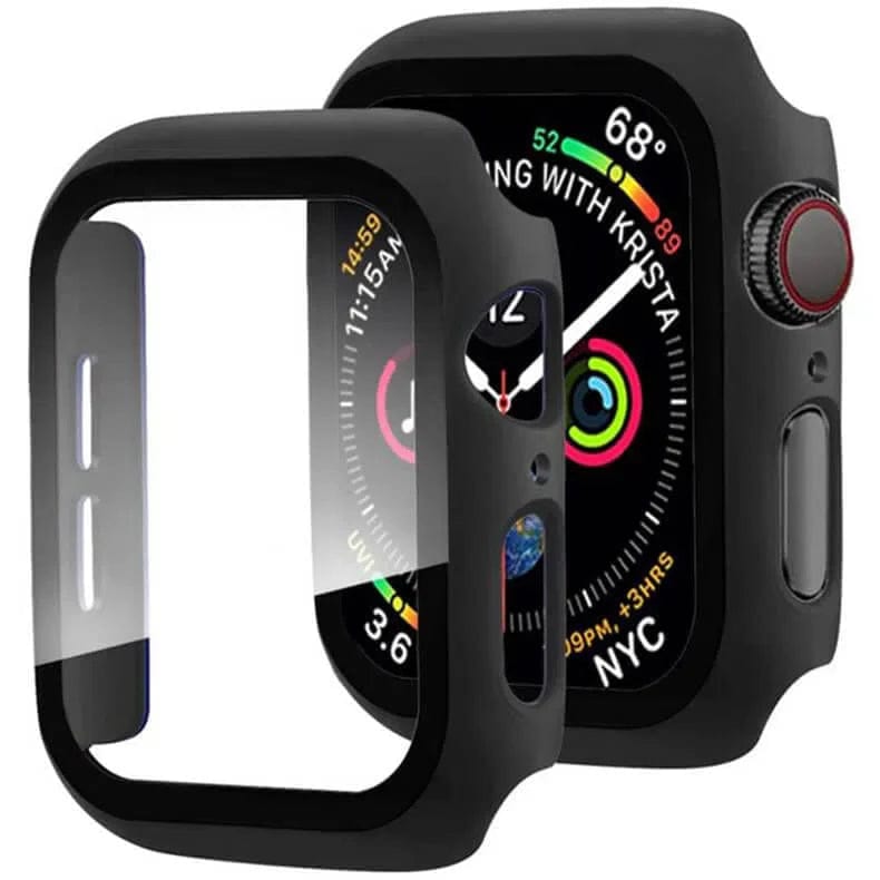 Matte Protective Watch Case with in-build Glass for iWatch 45mm / Black - Ktusu