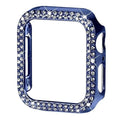 Dual Rhinestone Frame Hard Slim 360 Degree Body Bumper for iWatch 45mm / Blue - Ktusu