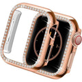 Single Rhinestone Frame Hard Slim 360 Degree Body Bumper for iWatch 45mm / Bronze Gold - Ktusu