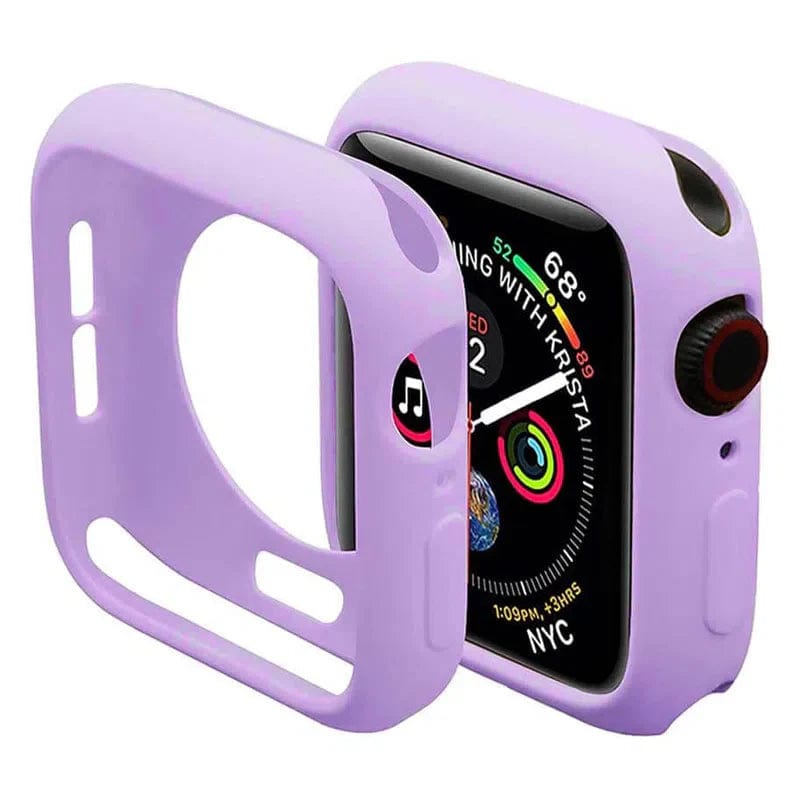 Matte Silicone Soft Slim 360 Degree Body Bumper for iWatch 45mm / Lavender - Ktusu