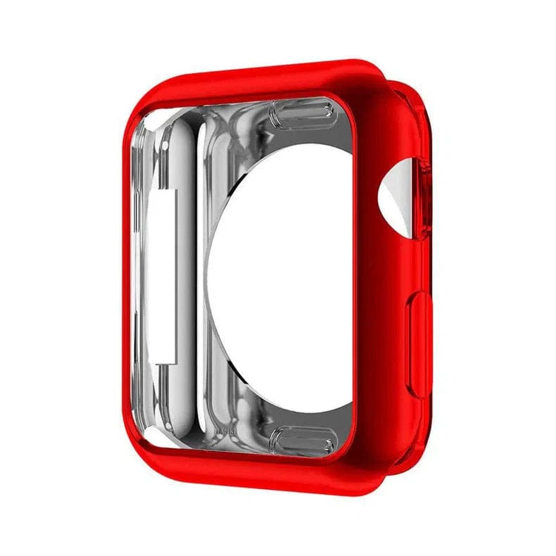 Soft Slim Shiny 360 Degree Body Bumper for iWatch 45mm / Red - Ktusu