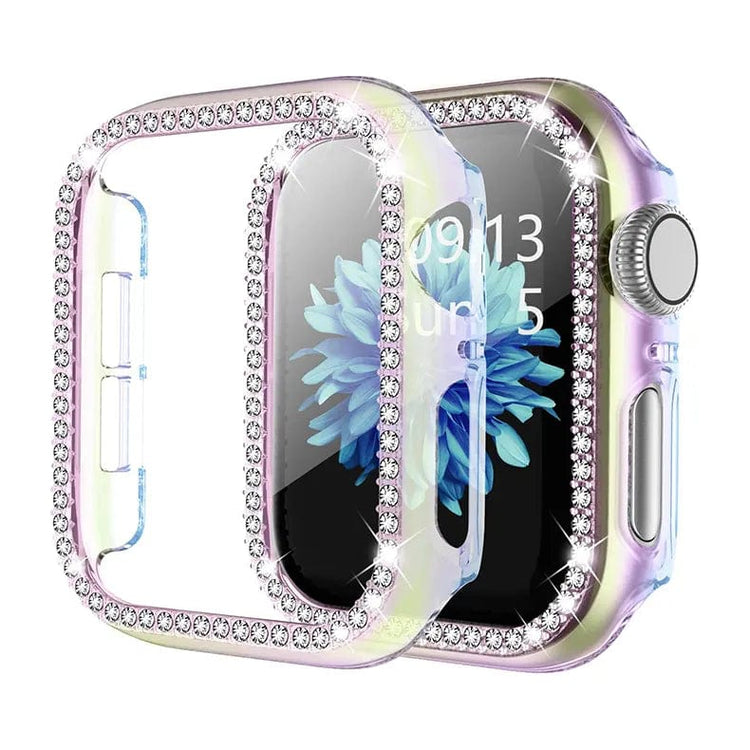 Single Rhinestone Frame Hard Slim 360 Degree Body Bumper for iWatch 45mm / Reflective Color - Ktusu