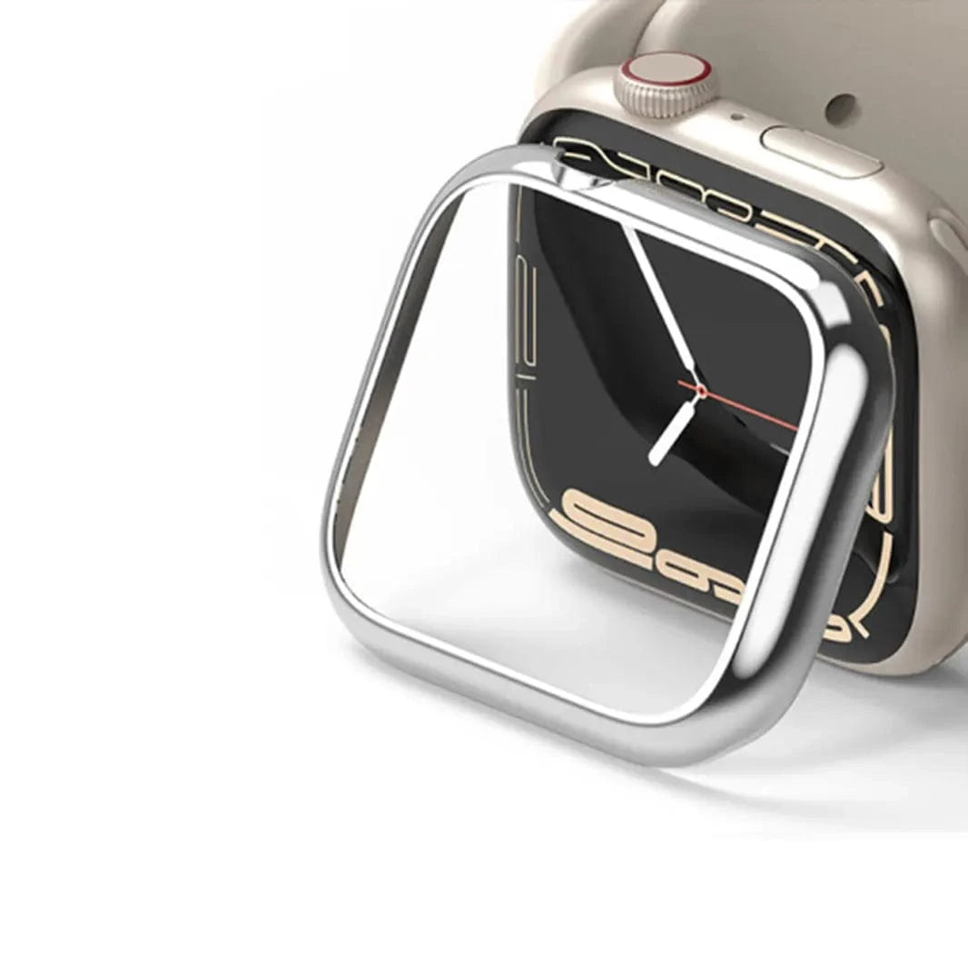 Glossy Metal Aluminium Alloy Bumper Frame for Apple Watch 46mm / Silver - Ktusu