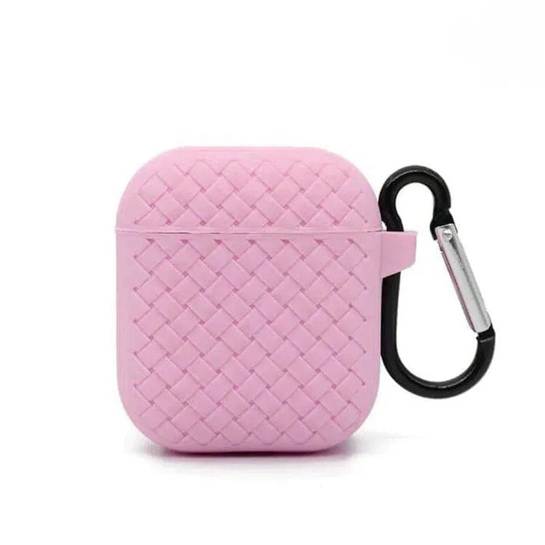 Woven Pattern Silicone Soft Case for Apple Airpods Airpods 1 | 2 / Baby Pink - Ktusu