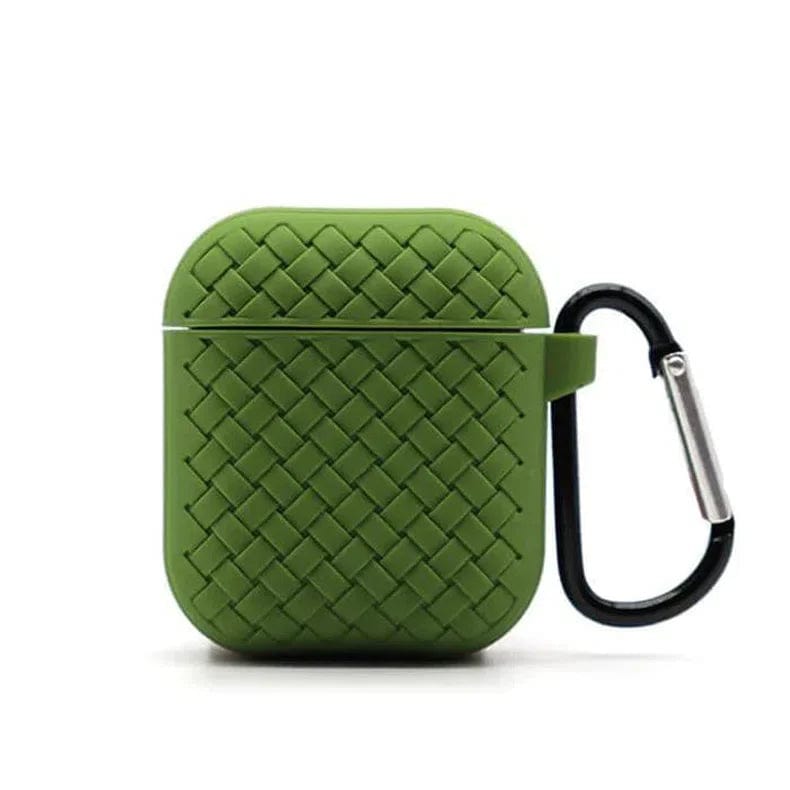 Woven Pattern Silicone Soft Case for Apple Airpods Airpods 1 | 2 / Green - Ktusu