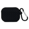 Woven Pattern Silicone Soft Case for Apple Airpods Airpods 3 / Black - Ktusu