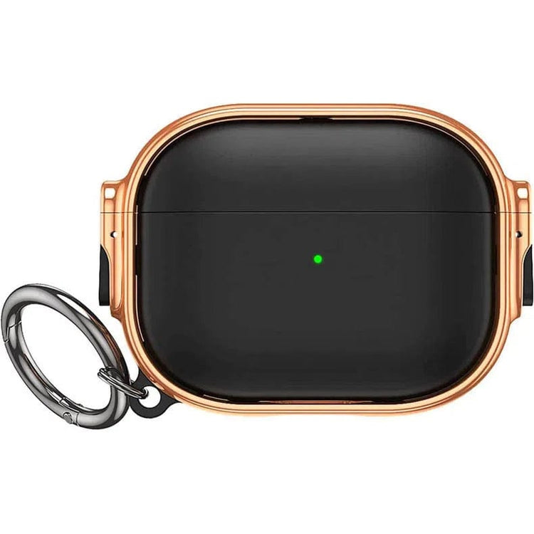 Chrome Eggshell Buffer Case with Side Locks for Apple Airpods Airpods Pro / Black Bronze Gold - Ktusu