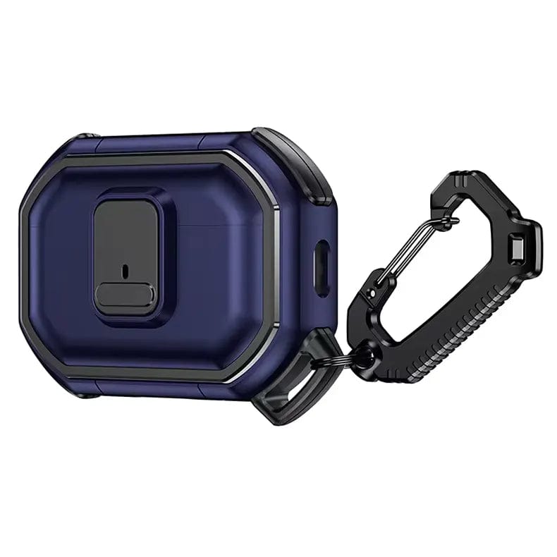 Auto Snap Switch Case with Secure Lock Clip for Apple Airpods Airpods Pro | Pro 2 / Midnight Blue - Ktusu