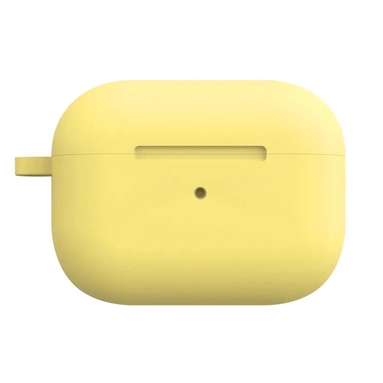 Liquid Silicone Soft Skin with front LED visible Case for Apple Airpods Airpods Pro | Pro 2 / Yellow - Ktusu